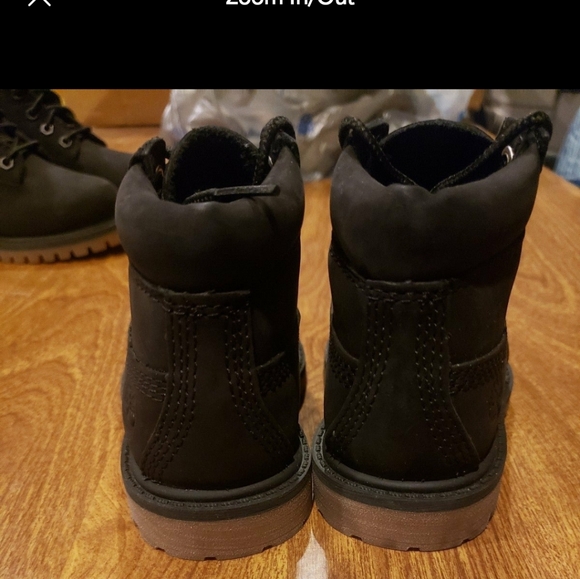 NEW TIMBERLAND 6" WATERPROOF TODDLER BLACK BOOTS SZ 7 - Picture 3 of 6
